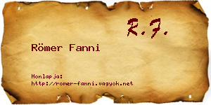 Römer Fanni névjegykártya