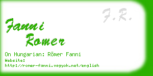fanni romer business card